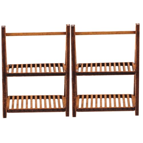 Milisten 2 Stück Simuliertes Lagerregal Aus Holz Regal Spielzeughaus Puppenhausmöbel Miniaturzubehör Miniatursachen Puppenhausminiaturen Mini Ornamente Zum Basteln Mini Möbel von Milisten
