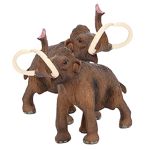 Milisten 2 Stück Simuliertes für kinderspielzeug Plastikmodell Tierfiguren für Dekoration Mammutmodell Toys Modell Einer Tierfigur Simulation von Wildtieren PVC von Milisten