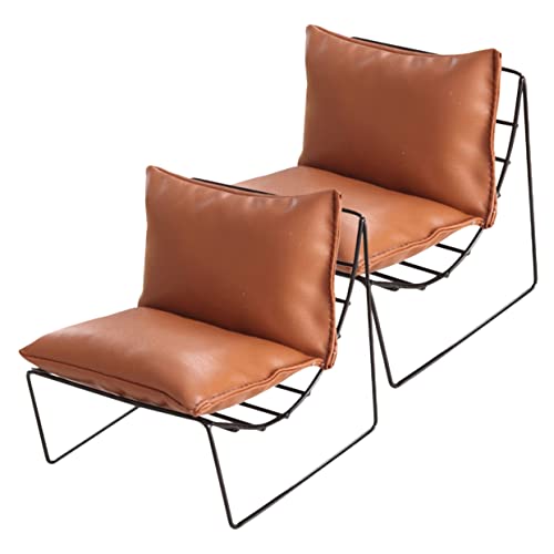 Milisten 2 Stück Sofastuhl Aus Schmiedeeisen Modell Puppenmöbel Puppenstuhl Puppenhausmöbel Kleines Hauszubehör Miniaturstuhl Ministuhl Für Puppen Minihausstuhl Hellbraune von Milisten
