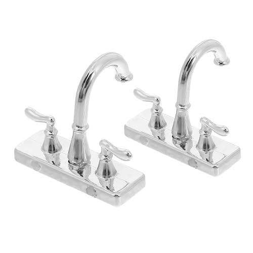 Milisten 2stücke Miniatur Wasserhahn Zubehör Für Mini Waschbecken Silberne Wasserhähne Für Spielzeugküche Dekoration Für Landschaften Und Mini von Milisten