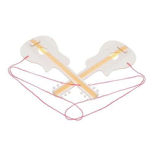 Milisten 2 Stück Teiliges DIY Holzgitarren für Unbemalte Holz Gitarren zum Bemalen und Dekorieren Kreatives Bastelset Feinmotorik und Hand Auge Koordination von Milisten