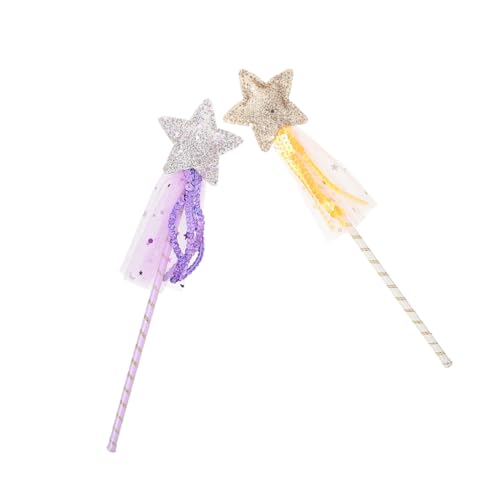 Milisten 2 Stück Teiliges Feenstab mit Glitzerstern Kinderfreundlich Leicht und Gold als Party Deko Cosplay Requisit und für Tanz und Fotografie von Milisten