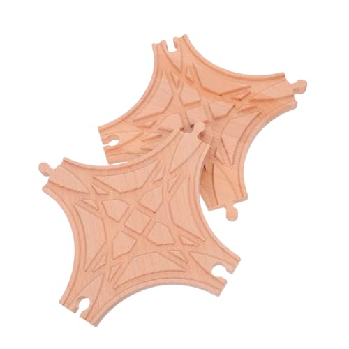 Milisten 2 Stück Teiliges Holz-zuggleis Erweiterungsset mit Mehrwege-weiche Kompatible Holzschienen-erweiterung für Spielzeugeisenbahn Nahtlose Verbindung Kreative Erweiterung für von Milisten