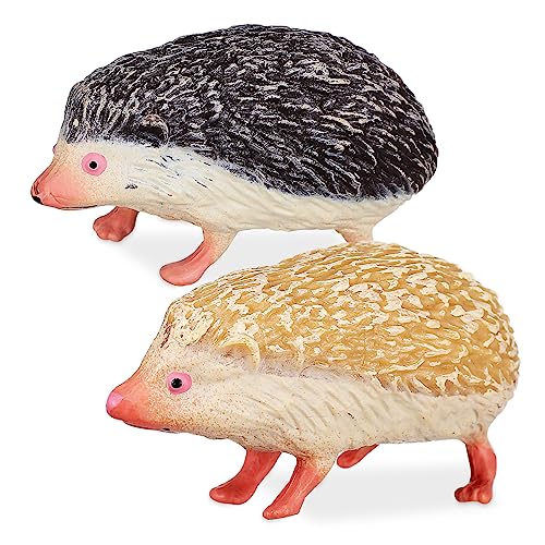 Milisten 2 Stück Teiliges Igel Dekorationsset Realistische Kunststoff Figuren Handbemalt Dynamisches Laufdesign Wetterfest für Garten Terrasse Bonsai und Landschaften von Milisten