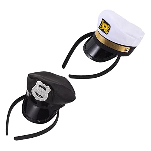 Milisten 2 Stück Teiliges Kapitänsmützen Haarbänder Party Cosplay Haaraccessoires für Karneval Halloween Kostüm von Milisten