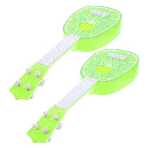Milisten 2 Stück Teiliges Mini Gitarre für Frühe Lernukulele aus Kunststoff Musikinstrument für Kreative Aufführungen und Musikinteresse Zitronenfarbe von Milisten