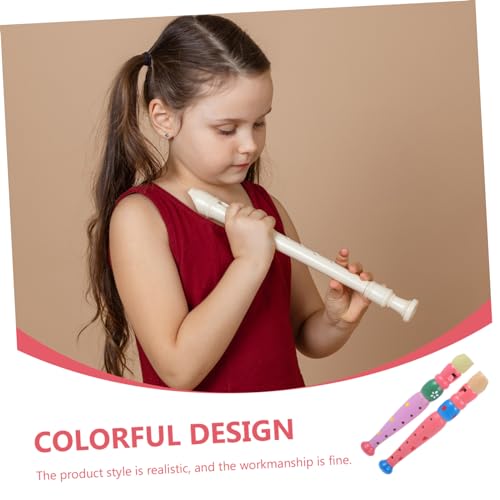 Milisten 2 Stück Teiliges Orff Holzspielzeug Klarinette Blockflöte Musikinstrument Bunt Pädagogisches Blasinstrument für Jungen Mädchen Lernspielzeug von Milisten
