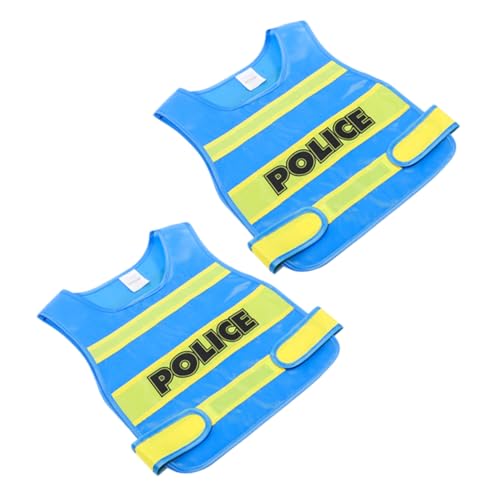 Milisten 2 Stück Teiliges Polizei Cosplay Kostüm für Jungen und Mädchen Verstellbare Weste für Rollenspiele und Kostümparty für Kreative Aktivitäten und Teamwork von Milisten