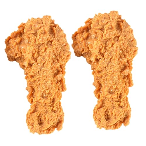 Milisten 2 Stück Teiliges Realistische PVC Frittierhähnchen Drumstick Lebensmittelmodell DIY Kühlschrankmagnet Küchen Display Zubehör Fotorequisiten von Milisten