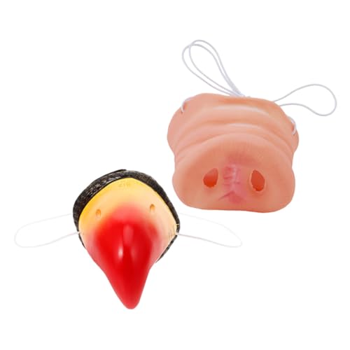 Milisten 2 Stück Realistische Papageien Schweinenase Cosplay Requisiten Künstliche Tiernase für Kostümpartys Theater Karneval von Milisten