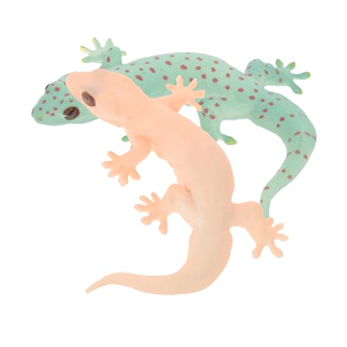Milisten 2 Stück Teiliges Realistisches Echsen Modell aus PVC Langlebige Detailgetreue Künstliche Gecko Figuren als Pädagogisches Tier und Naturgetreue Deko für Garten Party Pflanzen von Milisten
