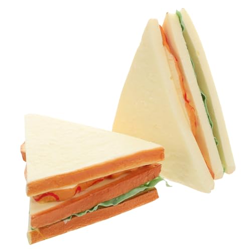 Milisten 2 Stück Teiliges Realistisches Künstliches Sandwichbrot Modell Langlebig für Küchen Deko Food Display Fotografie Requisiten Vielseitige Hygienische Simulation für Restaurant und von Milisten