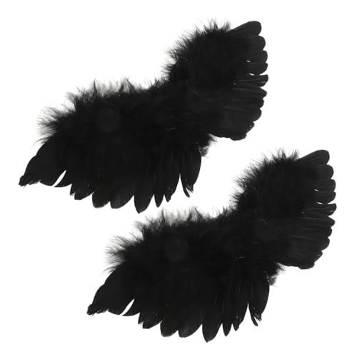 Milisten 2 Stück Teiliges Schwarze Teufelsflügel Requisiten für Puppen Stilvolle DIY Flügel mit Zarten Riemen Vielseitig für Puppendekoration Halloween und Kreative Bastelprojekte von Milisten
