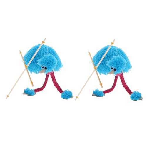 Milisten 2 Stück Teiliges Strauß Marionetten Handgeführtes Plüsch-vogelspielzeug mit Holz Realistischen Tierdetails Tragbares Handstring-puppentheater für Kreatives Lernen und Interaktives von Milisten