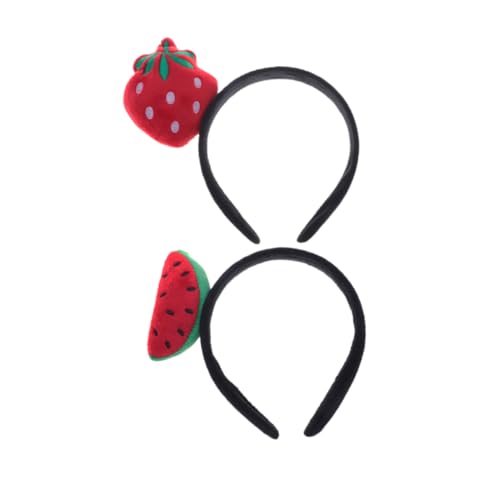 Milisten 2 Stück Teiliges Wassermelonen und Erdbeer Stirnband Lustige Haaraccessoires für Partys und Bequem für Sommerfestivals und Kreative Anlässe Süße Haarreifen von Milisten