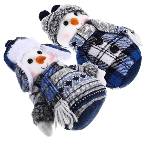 Milisten 2 Stück Teiliges Weihnachts Schneemann Deko Niedliche Stofffiguren für Tischdekoration Festliche Xmas Ornamente Geschenkidee für Familie und Freunde für Weihnachtsfeier und von Milisten