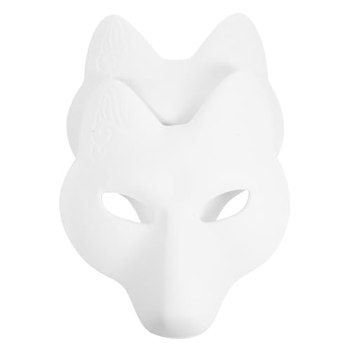Milisten 2 Stück Unbemalte Fuchsmaske für Erwachsene DIY Tiermasken für Halloween Kostümparty und Kreative Bastelprojekte von Milisten