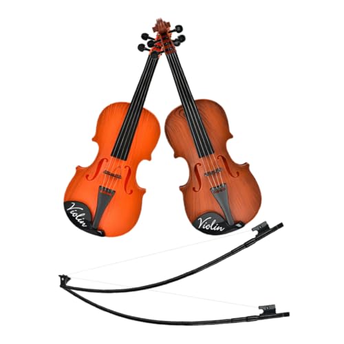Milisten 2 Stück Violine Kindermusikspielzeug simulierte Geige Kindergeige anfänger realistische Violine Schmuck für eine Aufführungsgeige Geigenfiguren Kleinkind Geige Plastik von Milisten