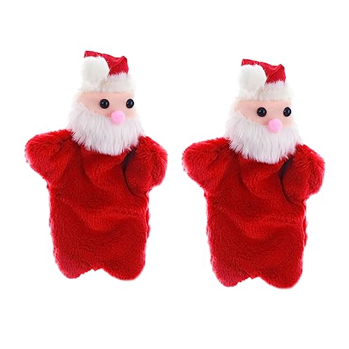 Milisten 2 Stück Weihnachtsmann Fingerpuppe Weicher Plüsch Kurzhaarig Kindgerechtes Handspielzeug für Interaktives Erzählen Fördert Eltern Bindung für Weihnachtsgeschichten von Milisten