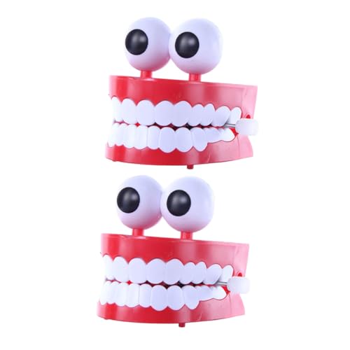 Milisten 2 Stück Wind up mit Großen Augen und Weißen Zähnen Lustiges Aufziehspielzeug zur Stressreduktion Leichtes Fidget Toy für Partyspaß Tragbar für Drinnen und Draußen von Milisten