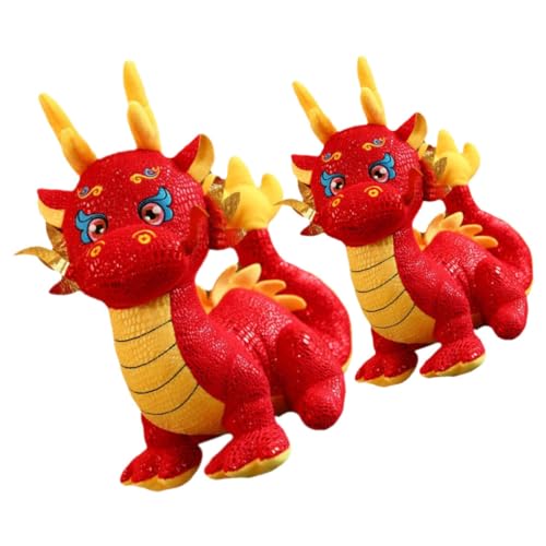 Milisten 2 Stück Zodiac Dragon Puppe Spielzeuge Puppenaugen Stofftier Drachenspielzeug Für Kuscheltier Drache Ausgestopfter Drache Chinesisches Neujahrsmaskottchen Plüsch von Milisten