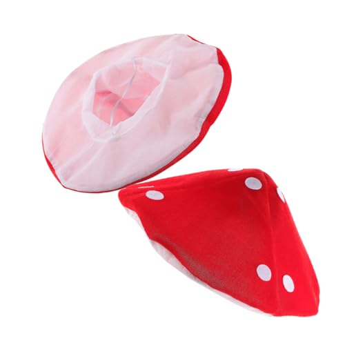 Milisten 2 Stück lustiger Hut Pilz-Cosplay Halloween-Cosplay Festivalhut Kindermützen Jungen Pilzhut mit breiter Krempe Pilz-Schlafzimmerdekoration Cosplay -Hut Kinderpilzhut Stoff rot von Milisten