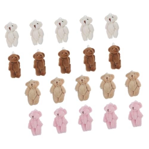 Milisten 20 Stück Ausgestopfte Bärenpuppe Mini-plüschtiere, Großpackung Ausgestopfte Bären Masse Mini Plüschgefüllte Bären Tierischer Plüsch-schlüsselanhänger Rosa Stoffbär Pp Baumwolle von Milisten