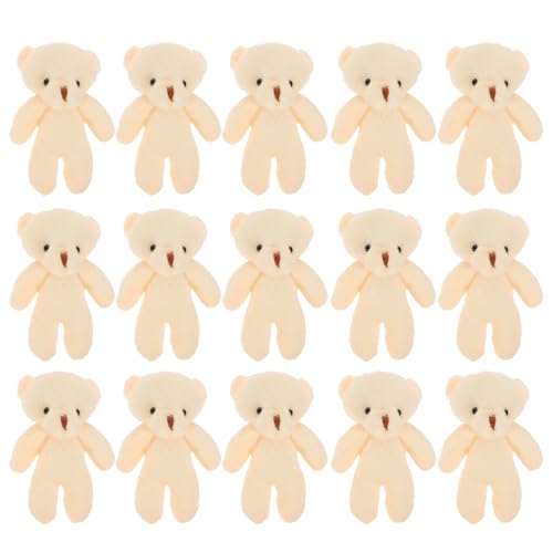 Milisten 20 Stück Bär Ornament Mini-Kuscheltiere tragen Sachen weiche Plüschbären ausgestopft Little Bear tragbare Bärenfiguren Mini-Bären- Bärenpuppe mini PP Baumwolle Beige von Milisten