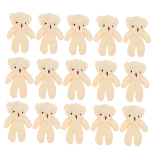 Milisten 20 Stück Bär Ornament Mini-Kuscheltiere tragen Sachen weiche Plüschbären ausgestopft Little Bear tragbare Bärenfiguren Mini-Bären- Bärenpuppe mini PP Baumwolle Beige von Milisten