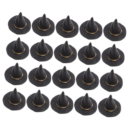 Milisten 20 Stück Halloween-Hexenhut Hexenhut für Puppen Kleiner Hexenhut Kostüm heimgesucht Dekoration Kunsthandwerk Minihüte zum Basteln Hexenhut Miniatur Mini-Hexenhüte Plastik Black von Milisten