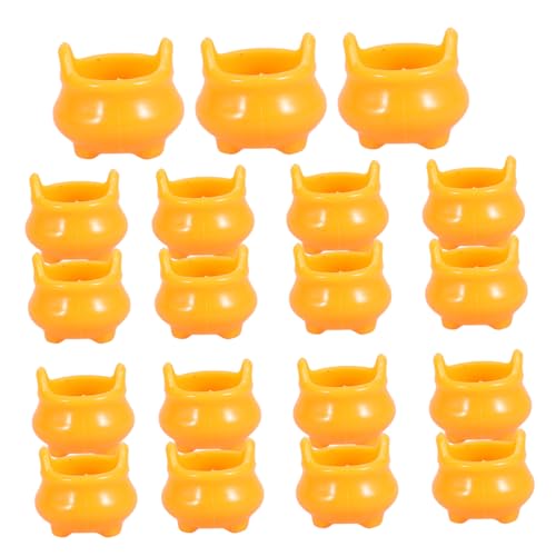 Milisten 20 Stück Halloween- Ornamente klein drinnen Mini-Kesselkessel Szene Festival kürbis Halloween Wohnzimmer deko Miniatur-Kesseltöpfe Miniaturkessel Plastik Orange von Milisten
