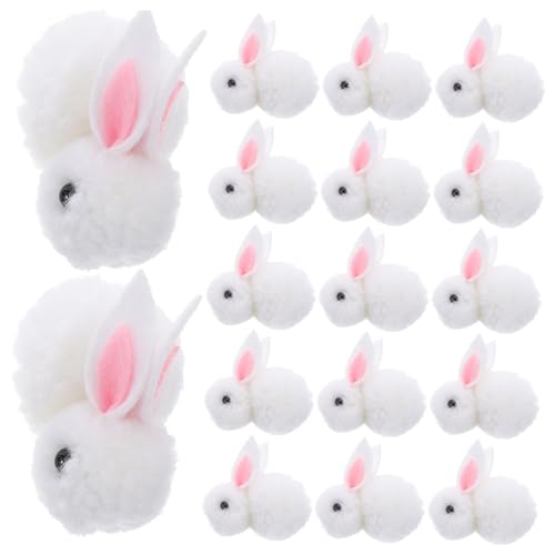 Milisten 20 Stück Hase Stoffhase Hase Aus Wollfilz Kleine Hasen-anhänger Mini-filzhase Mini-Kaninchen Kaninchenverzierung Kaninchen-modellierhandwerk Kaninchenhandwerk Weiß Plüsch von Milisten