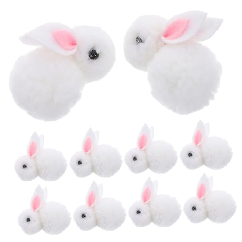 Milisten 20 Stück Hase Stoffhase Kaninchenplüschmasse kleine Hasen-Anhänger Mini-Filzhase Hase aus Wollfilz Simulationstiermodell Plüsch Miniatur-Tierfiguren Weiß von Milisten