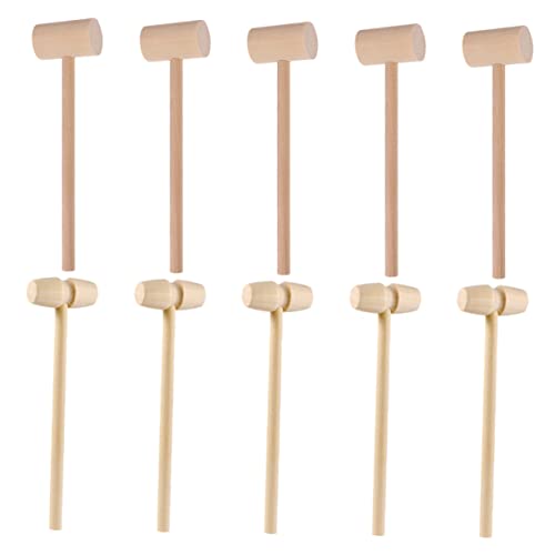 Milisten 20 Stück Holzhammer für Multifunktionale Hämmer für Meeresfrüchte DIY Projekte und Bastelarbeiten und Leicht zu Reinigen von Milisten