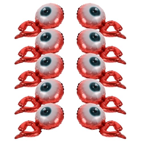 Milisten 20 Stück Inflatable Aluminium Eyeball Ballons für Partydekoration und Festliche Anlässe für Halloween und Themenfeiern von Milisten