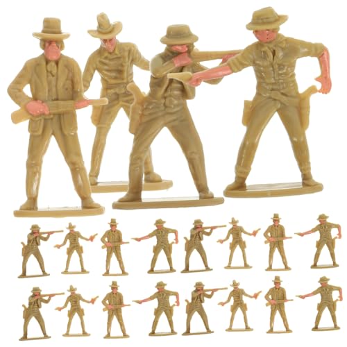 Milisten 20 Stück Jeans Charakterdekoration westliches Modell Mikro-Cowboy-Figuren Cowboy- Mini-Cowboy-Modell aus Kunststoff Cowboyfiguren Plastik Light Brown von Milisten