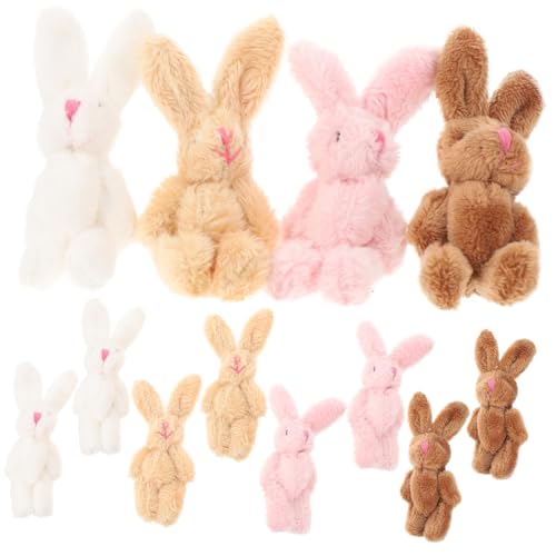 Milisten 20 Stück Kaninchenpuppe Mini-Kaninchen-plüschtier Weiche Kleine Plüschtiere Hasenplüsch Stofftierspielzeug Ausgestopftes Kaninchen Mini Stoffhase Hasenpuppe Kurzer Plüsch von Milisten