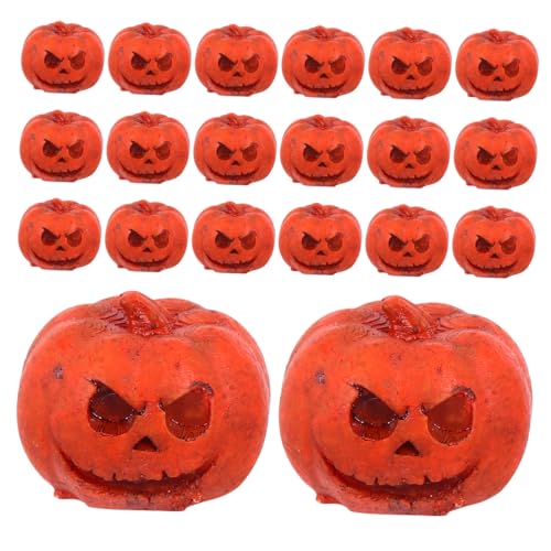 Milisten 20 Stück Kleine Resin Kürbisfiguren für Halloween Deko Bastelbedarf Puppenhaus Zubehör Herbstliche Dekoration für Kreative Projekte von Milisten