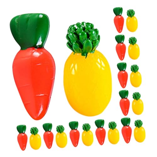 Milisten 20 Stück Künstliche Karotten Mini Obstmodelle Früchte Miniatur Lebensmittel Grünpflanzen Winzige Miniatur Obstfiguren Gemüse Kunstkarotten Simulierte Gefälschte Obstpuppe von Milisten