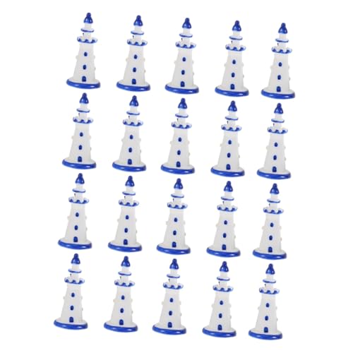 Milisten 20 Stück Leuchtturmmodell Miniaturen Dekoration dekorativer nautischer Leuchtturm nautische Tischdeko wohnzimmerdeko mikrolandschaft Miniatur-Leuchtturm Leuchtturm am Meer Harz von Milisten