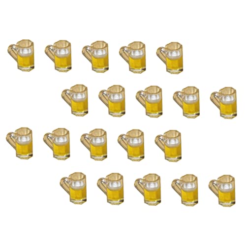 Milisten 20 Stück Mini-Bierkrug Mini-bierkrüge Puppenhaus-bierkrüge Miniaturbecher Für Puppen Tassen Mini-trinkbecher Kleines Hauszubehör Mini -Ornamente Puppenhaus-Ornamente Harz von Milisten