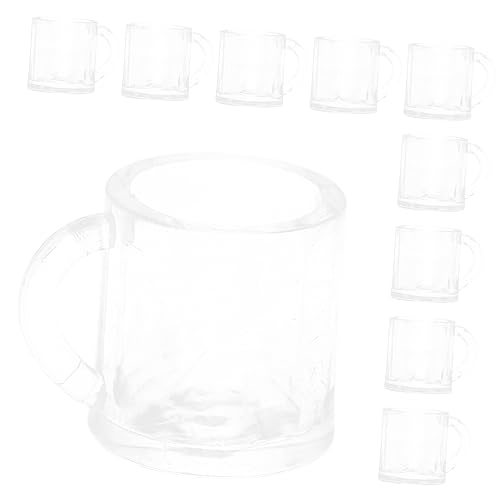 Milisten 20 Stück Mini-Bierkrug Zubehör Miniatur Puppe Mini -hausdekorationen Dekorative Tassenmodelle Kleine Bierbecher Mini-biermodellgläser Winzige Wasserbecher Plastik von Milisten