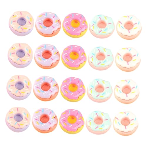 Milisten 20 Stück Mini-Donuts Puppe Nachtisch Krapfen winzige Donuts Miniaturen mini süssigkeiten mini Accessoires Dessert Modell dekorativer Mini-Donut Miniaturdesserts Mini-Essen Harz von Milisten