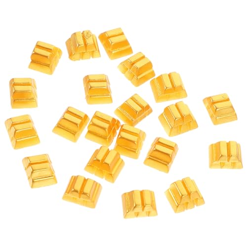 Milisten 20 Stück Mini-Goldstein rechteckig Miniatur Ziegel klein für den einzug Office Decoration puppenhaus zubehör selber Machen Puppenhauszubehör Goldsteine Harz Golden von Milisten