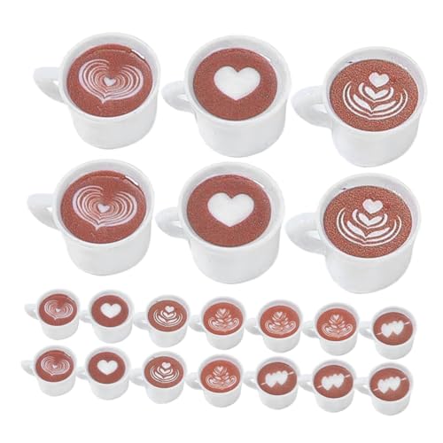 Milisten 20 Stück Mini-Kaffeetasse Mini -Dessertbecher Kleiner Becher Minibecher für Doolhouse Mini-Puppenhaus- Puppenhaus-Miniaturen winzige Reize Puppenhauszubehör Harz Weiß von Milisten