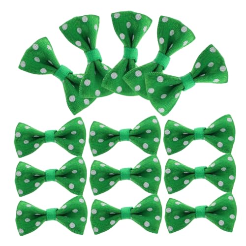 Milisten 20 Stück Mini Puppen Bowties Vorgebundene Fliegen für Puppen Kostümzubehör für Puppenhaus und Kreative DIY Projekte Grün mit Weißen Punkten von Milisten