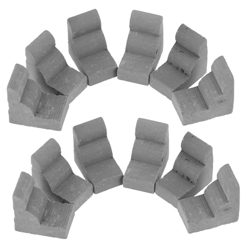Milisten 20 Stück Mini-Steine Mini-Baumaterialien Ziegelspielzeug Zubehör für Bausteine Miniaturgebäudezubehör Ziegel für den Garten kleine Ziegelsteine Mikrosteine Ton Grey von Milisten