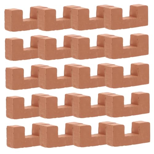 Milisten 20 Stück Mini-Steine Puppenhausgebäude Winziges Hausgebäude Kleine Hausmodelle Miniaturlandschaftsbau Miniaturbausteine Winzige Konstruktion Kleine Modellsteine Orange Ton von Milisten