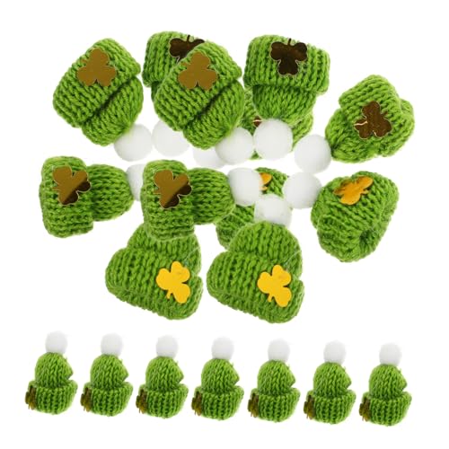 Milisten 20 Stück Mini Strickmützen für DIY Dekorationen Accessoires für Saint Patrick Day Sichere und Hautfreundliche Materialien für Puppen Schmuck und Kreative Bastelprojekte von Milisten