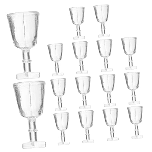 Milisten 20 Stück Mini Weinglas Mini-Weinkelch mini für kleine Gläser DIY Miniatur Weingläser Puppenzubehör Miniatur-Zubehör Puppe Weinbecher Mini-Tasse Puppenbecher Harz von Milisten